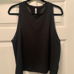 Athleta Black Mesh Crop Top